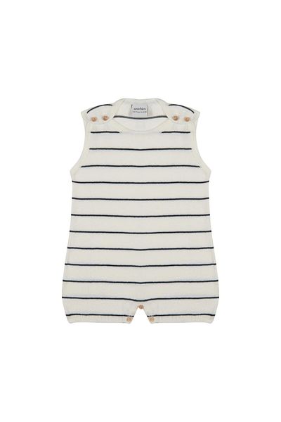 Antebies Navy Blue Striped Knitwear Barbatöz