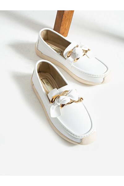 Alemdar Shoes Жіночі мокасини з білою пряжкою