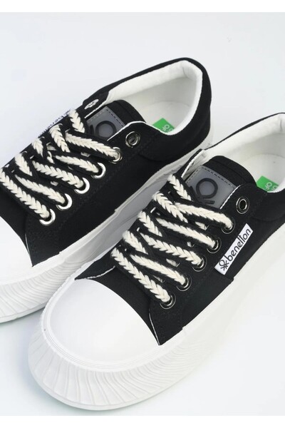 United Colors of Benetton Benetton 10097 Siyah Beyaz Kadın Sneaker Spor Ayakkabı