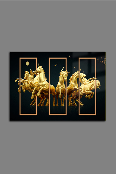 glassartdesign Tablou din sticlă Calii de aur