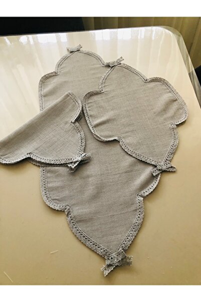 İpekce kanavice 3 parça kubbe model oda-servis takımı