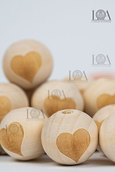 LANDOFACCESSORY 20 mm Ham Ahşap Yuvarlak Boncuk  - Amigurumi - Emzik Zinciri ...