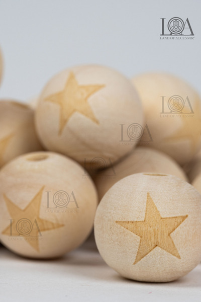 LANDOFACCESSORY 20 mm Ham Ahşap Yuvarlak Boncuk  - Amigurumi - Emzik Zinciri ...