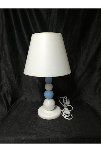 TEKAY AYDINLATMA Blue and white wooden boy's room bedroom lampshade