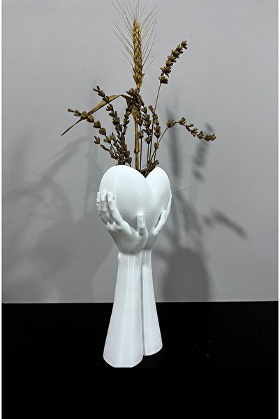 3D SerArt Özel Üretim Kalpli Vazo 20 CM