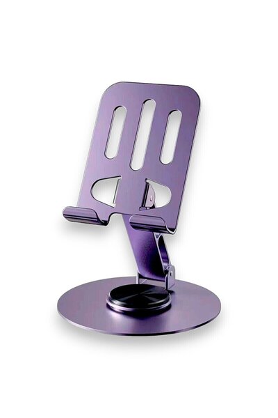 Fogy Μεταλλική αναδιπλούμενη ρυθμιζόμενη βάση 360 περιστροφής για tablet και τηλέφωνο (βαθύ μωβ)