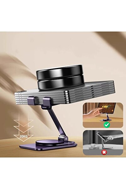 Fogy Μεταλλική αναδιπλούμενη ρυθμιζόμενη βάση 360 περιστροφής για tablet και τηλέφωνο (βαθύ μωβ)