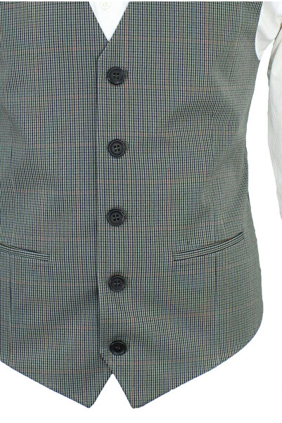 MENTOR REGALO MEN'S VEST V NECK GREEN PLAID 50617