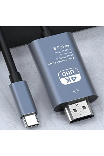 yediseven Type C to HDMI 4K 60Hz Telefon Macbook Laptop Görüntü Aktarım Kablosu 2 Metre
