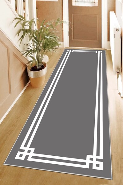 on the clouds Geometrik Desenli Dijital Baskı Yıkanabilir Kaymaz Taban Düz Mo...