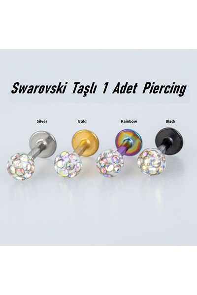 Öte Beri Hayallerin Ötesi 316L Surgical Steel and Stone Champoo Helix - Septum, Tragus, Labret Earring Piercing 1 Piece