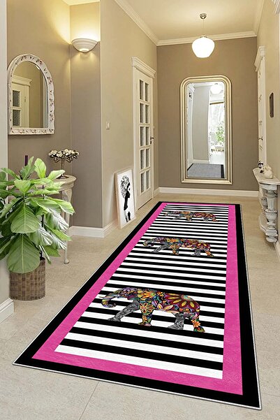 Pelangi Fil Desenli Etnik Dijital Baskı Yıkanabilir Modern Salon Filli Halı v...