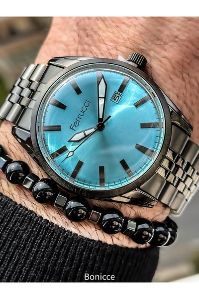 Ferrucci Smoked Men's Wristwatch with Bracelet Gift