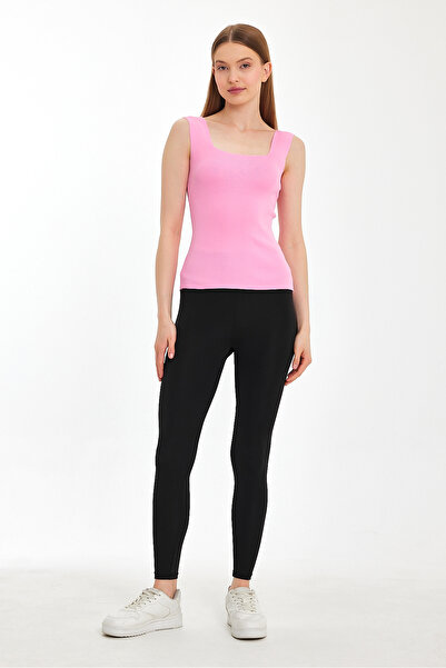 Eces moda kare yaka  fitilli crop
