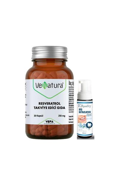 VeNatura 30 Capsules Resveratrol Food Supplement - Teeth Whitening Foam Gift