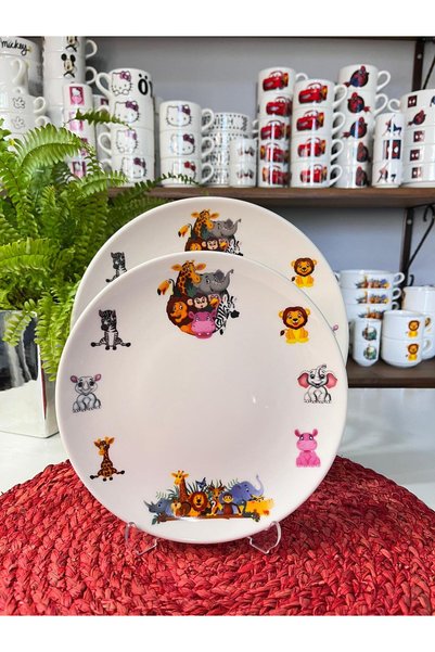 TEBAK COLLECTION طقم طعام للأطفال مكون من 5 قطع بتصميم حيوانات سفاري