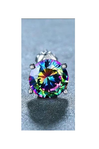 Öte Beri Hayallerin Ötesi 316L Surgical Steel Antiallergic Stainless Tarnish Free Unisex Oval Zircon Stone Double Earrings Set