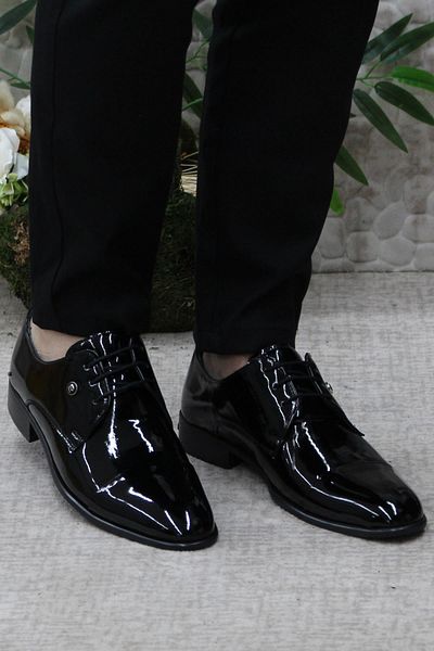 Pierre Cardin 7028 Pantofi de mire din piele neagră Pantofi de costum Pantofi clasici pentru bărbați