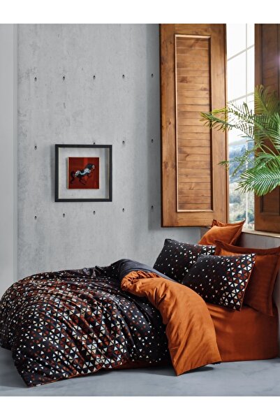 Cotton Box Ranforce Dark Duvet Cover Set - Single Colin Cinnamon