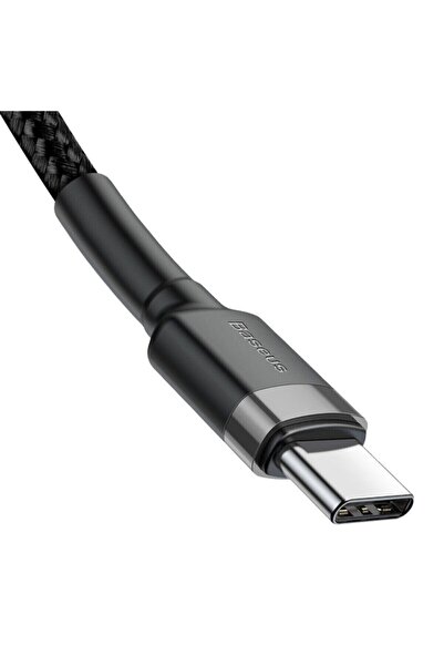 Baseus Cafule Hızlı Şarj Kablosu Type-c To Type-c 3a 2 Metre Siyah Gri 60w Hızlı Şarj
