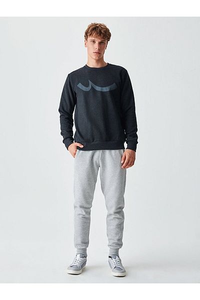 Ltb Φούτερ ανθρακί με λογότυπο Crew Neck