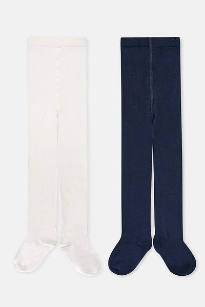 Dagi Ecru-marineblaues 2-teiliges Strumpfhosen-Set für Mädchen