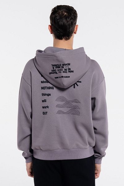 Friday Offset Ανδρικό φούτερ Sydney Grey Extra Oversize με κουκούλα - ράστερ 3 νήματα