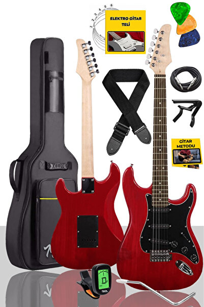 Midex Rph-30rd Gül Klavye Strat Kasa Sss Elektro Gitar Seti