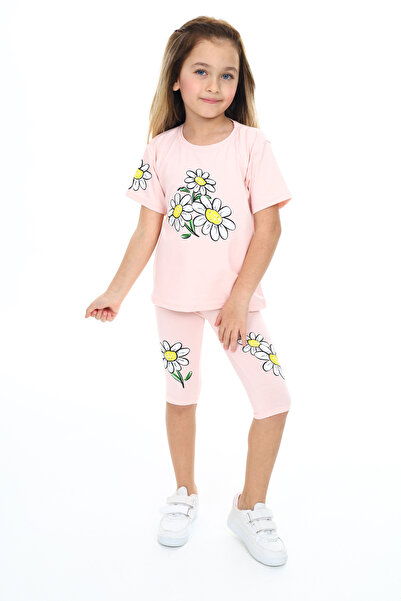 e-çocuk Daisy Printed Girl's Set - Lower and Upper Set 104160
