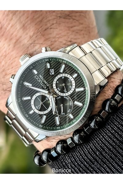 Ferrucci Functions Active Silver Color Steel Strap Waterproof Men's Wristwatch + bracelet