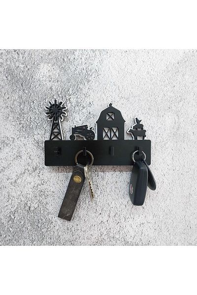 CajuArt Farmhouse Patterned Wall Hanger - Keychain