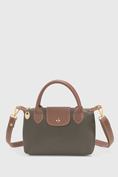Housebags Haki Çok Yönlü PU Deri Çapraz Askılı Çanta