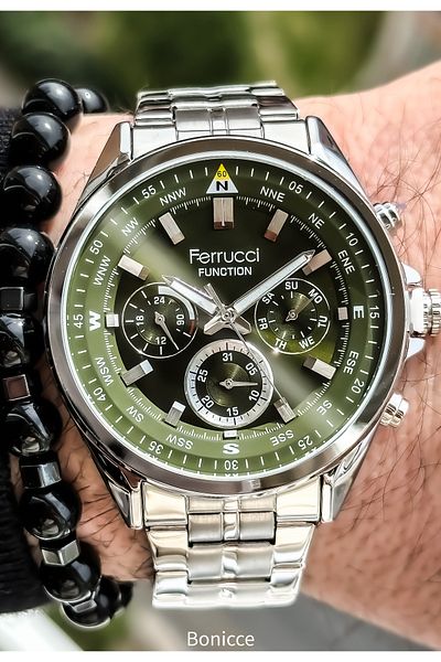 Ferrucci Silver Men's Wristwatch+Bracelet