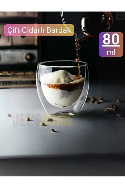 Jet's Home 80ml Espresso Glass Coffee Glass Double Leather Glass Whiskey Glass