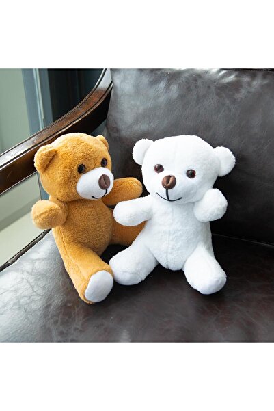 Nobbystar Set of 2 Plush White and Brown Teddy Bear - 20cm