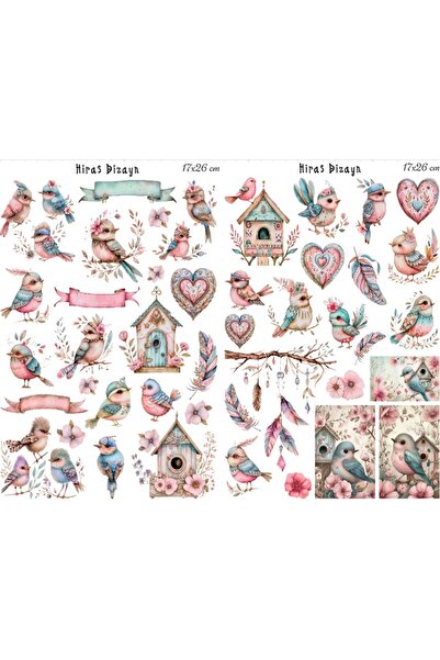Hiras Dizayn ملصق على شكل طائر على شكل عش الطيور اللطيفة مقاس 17 × 25 سم ورقت...