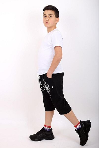 Çiggo Kids Set de sus și de jos Capri cu imprimeu simplu și tricou de bază