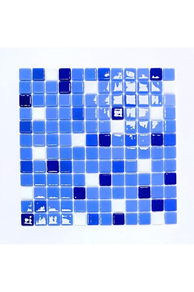 MozaiKristaL Havuz Ve Tüm Yüzeyler Için 25x25 Mm Mavi Mix Cam Mozaik. ( 1 Kol...