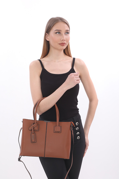 Piedra New Season Women's Bag in Tan Color, Can Be Used in Hand and with Shoulder Strap