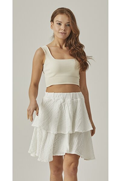 MUTİR МУСЛІНОВА СПІДНИЦЯ З ВОЛАНАМИ ТА ГУМОВИМИ РЕБРАМИ