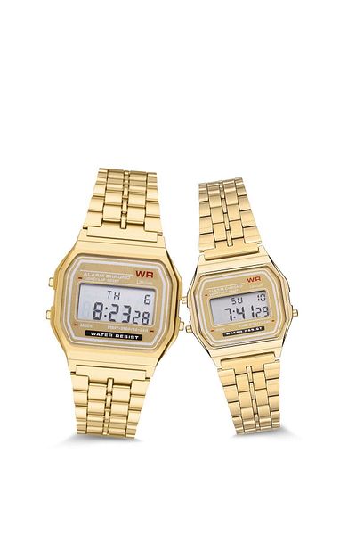 Twelve Vintage Digital Retro Couple Clock Set