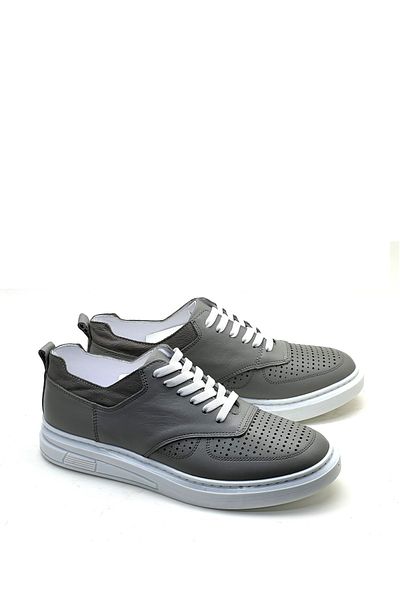 grado Men's Gray Sneakers - Genuine Leather, Model 3800