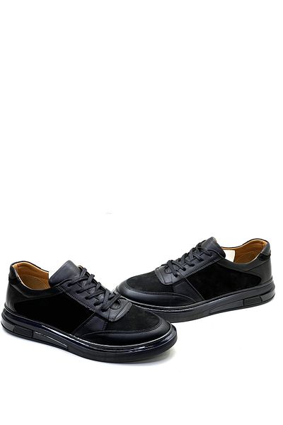 grado Men's Casual Genuine Leather Sneakers - Black 6001