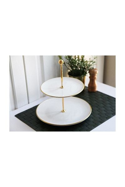 GÖNÜL White Gold Striped Layered Cookie Holder