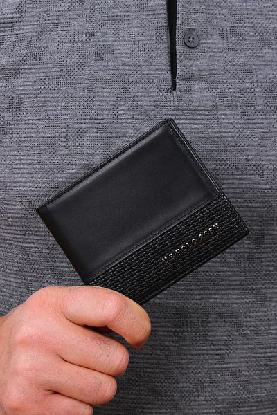 U.S. Polo Assn. BAZA. POLO ASSN. 2141-42-43 PORTOfel din piele naturală PORTOfel pentru carduri negru