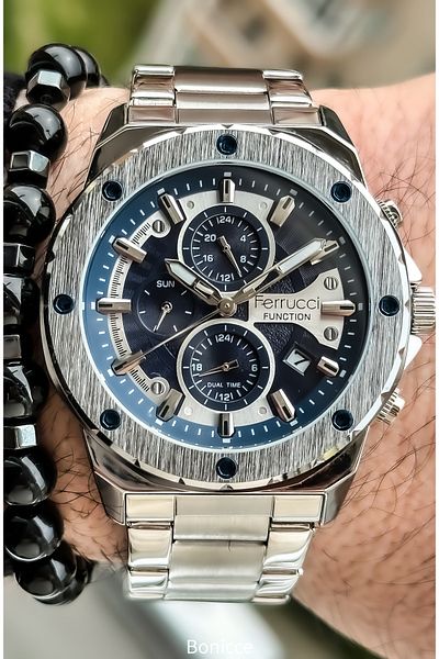 Ferrucci Function Specially Designed Men's Wristwatch with Functional Calendar and Bracelet as a Gift