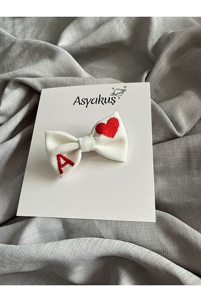 asyakuş إكرو القلب والأحرف المطرزة القوس كليب الأطفال مشبك
