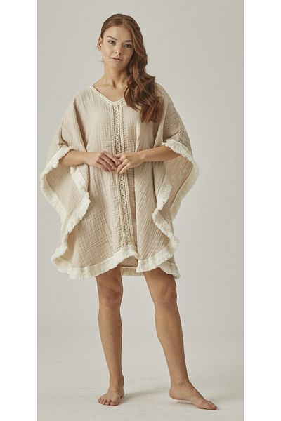 Butik Muslin 100% Cotton Pareo Beige Dress
