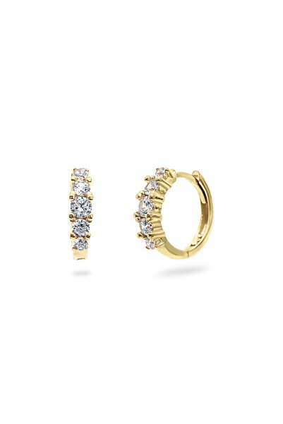 MySilvers Gümüş Süze Beştaş Halka Küpe