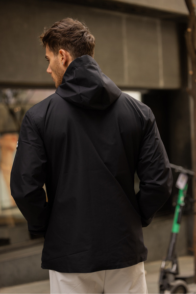 3MODA Чоловічий водонепроникний плащ з підкладкою та капюшоном